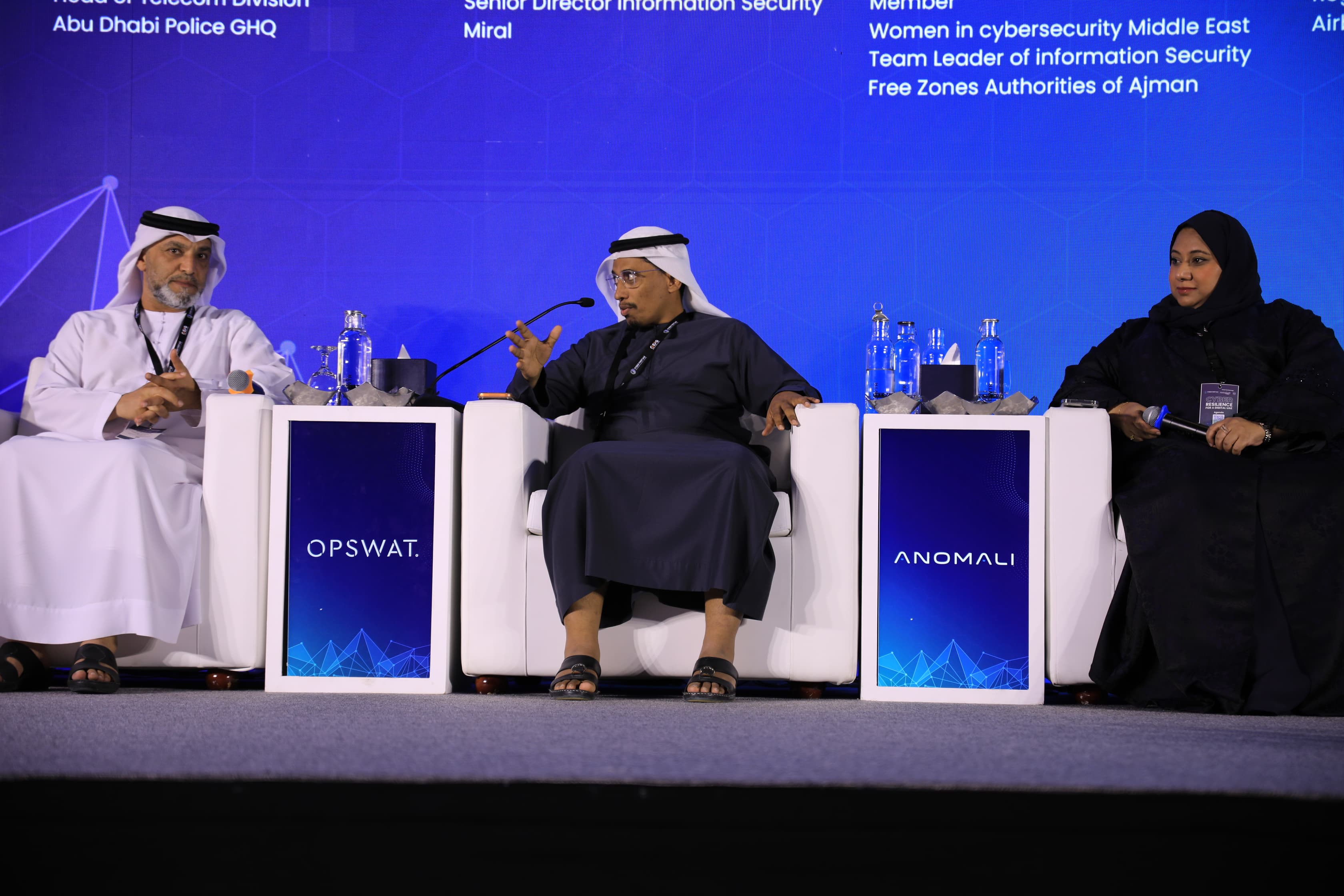 Panel discussion on stage at Cyber First UAE