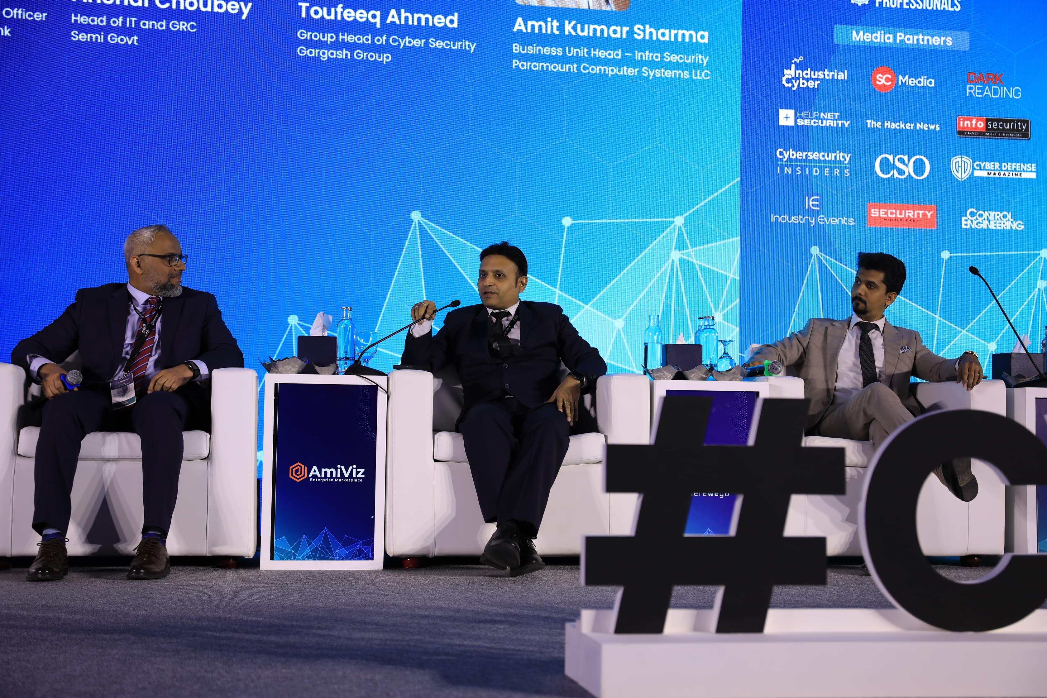 Panel discussion on stage at Cyber First UAE